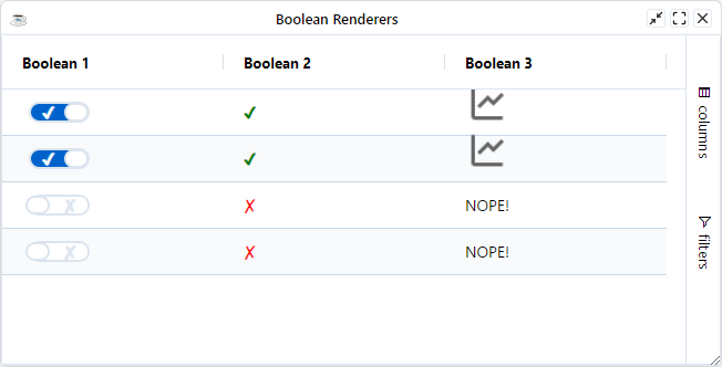 BBjGridExWidget - Boolean Cell Renderer