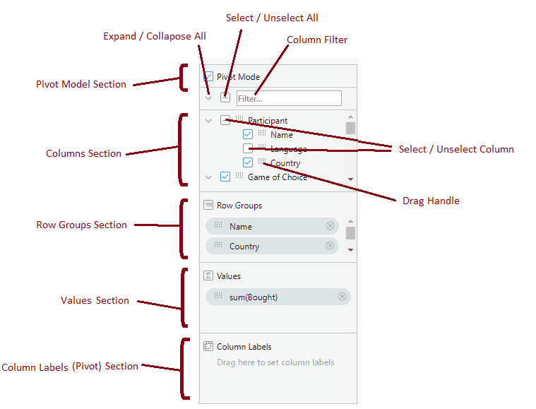 BBjGridExWidget - Sidebar