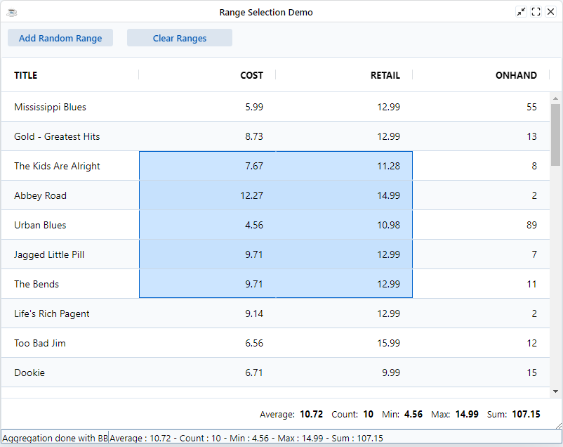 BBjGridExWidget - Range Selection API